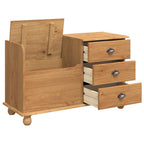 vidaXL Sitzbank mit Stauraum mit Speicher ASKIM Braun 100 x 39 x 62 cm