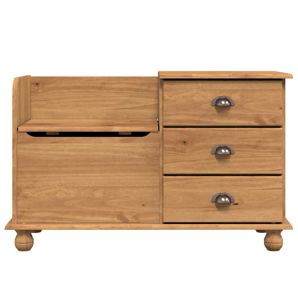 vidaXL Sitzbank mit Stauraum mit Speicher ASKIM Braun 100 x 39 x 62 cm