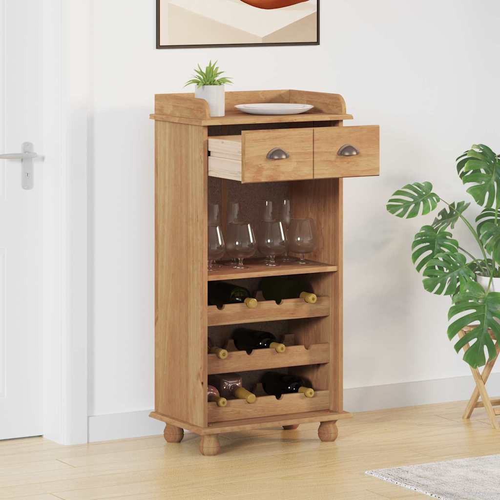 vidaXL Weinschrank ASKIM Honigwachs 57 x 37 x 114 cm