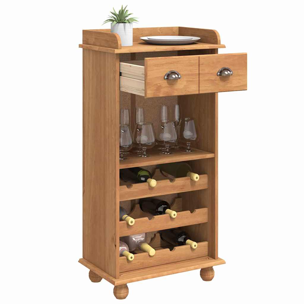 vidaXL Weinschrank ASKIM Honigwachs 57 x 37 x 114 cm