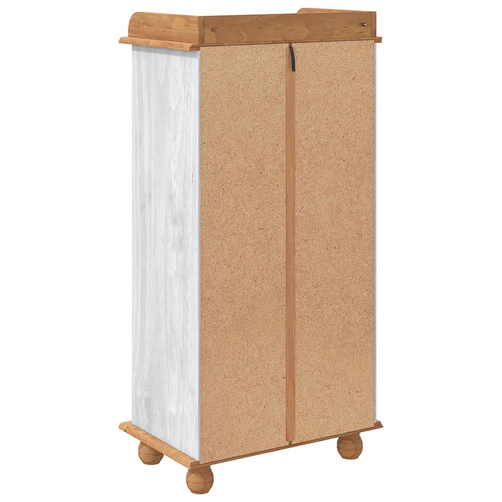 vidaXL Weinschrank ASKIM Weiß mit Honigoberfläche 57 x 37 x 114 cm