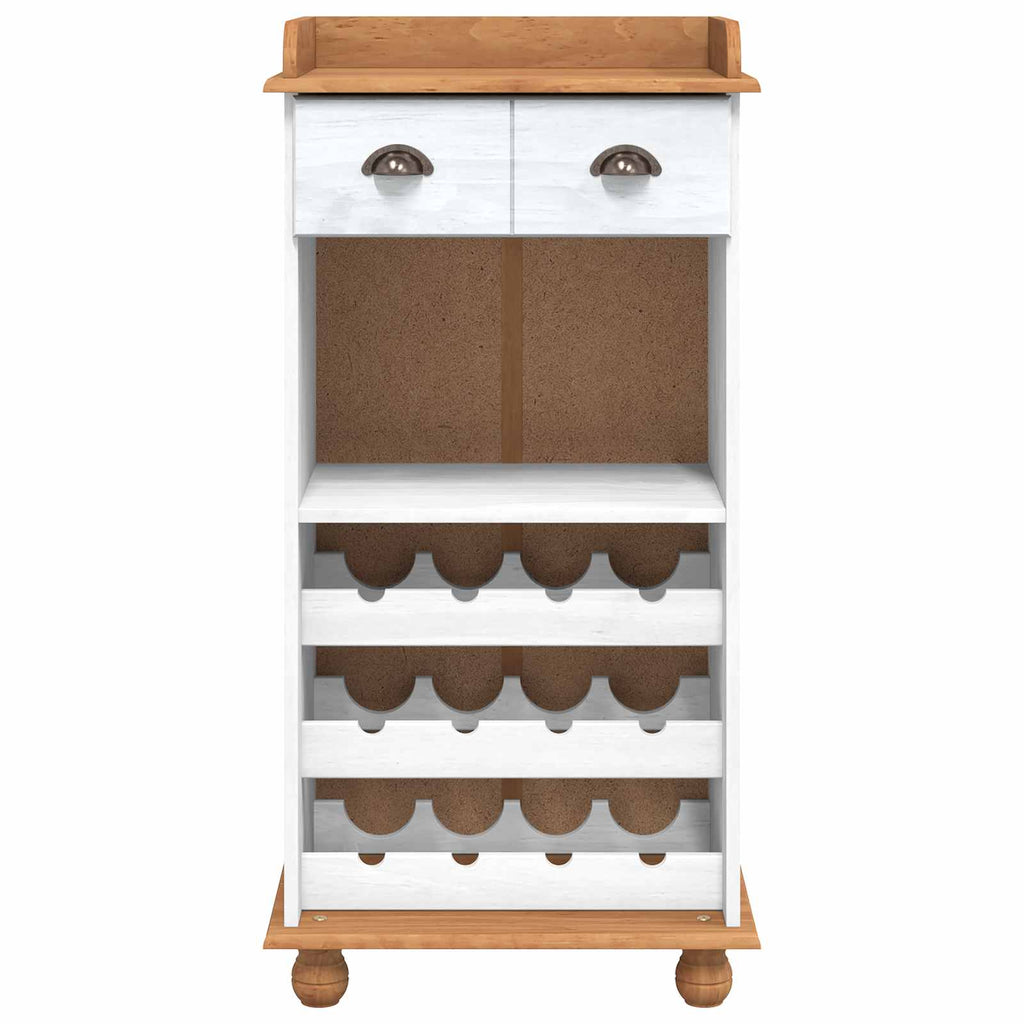 vidaXL Weinschrank ASKIM Weiß mit Honigoberfläche 57 x 37 x 114 cm