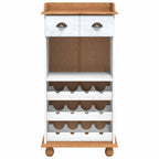 vidaXL Weinschrank ASKIM Weiß mit Honigoberfläche 57 x 37 x 114 cm