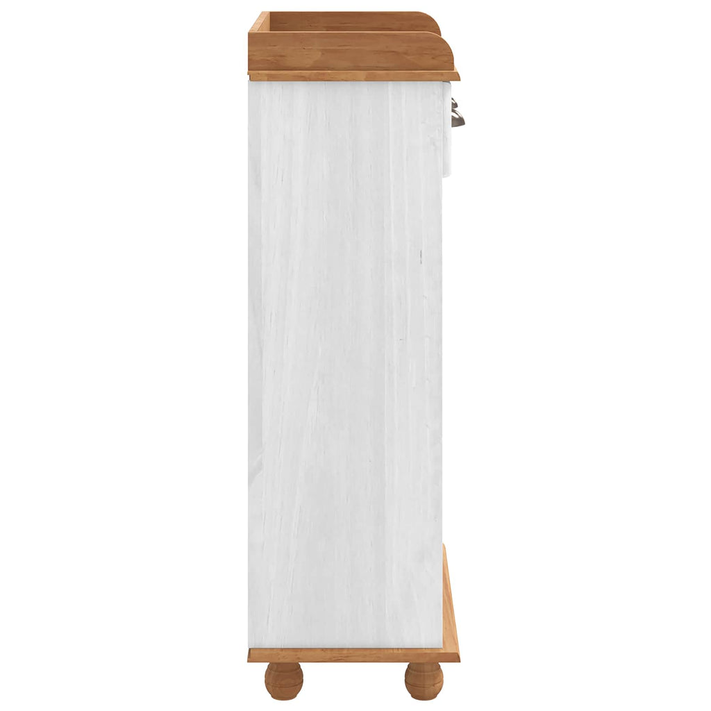 vidaXL Weinschrank ASKIM Weiß mit Honigoberfläche 57 x 37 x 114 cm