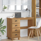 vidaXL Schreibtisch ASKIM Braun 95 x 40 x 75 cm Massives Kiefernholz