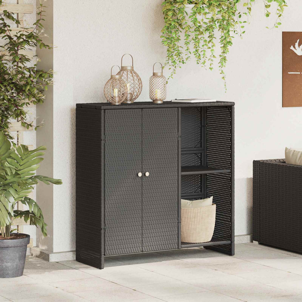 vidaXL Aufbewahrungsschrank mit Regal Schwarz 100 x 36 x 102 cm Rattan