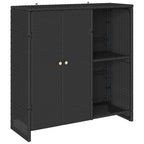 vidaXL Aufbewahrungsschrank mit Regal Schwarz 100 x 36 x 102 cm Rattan