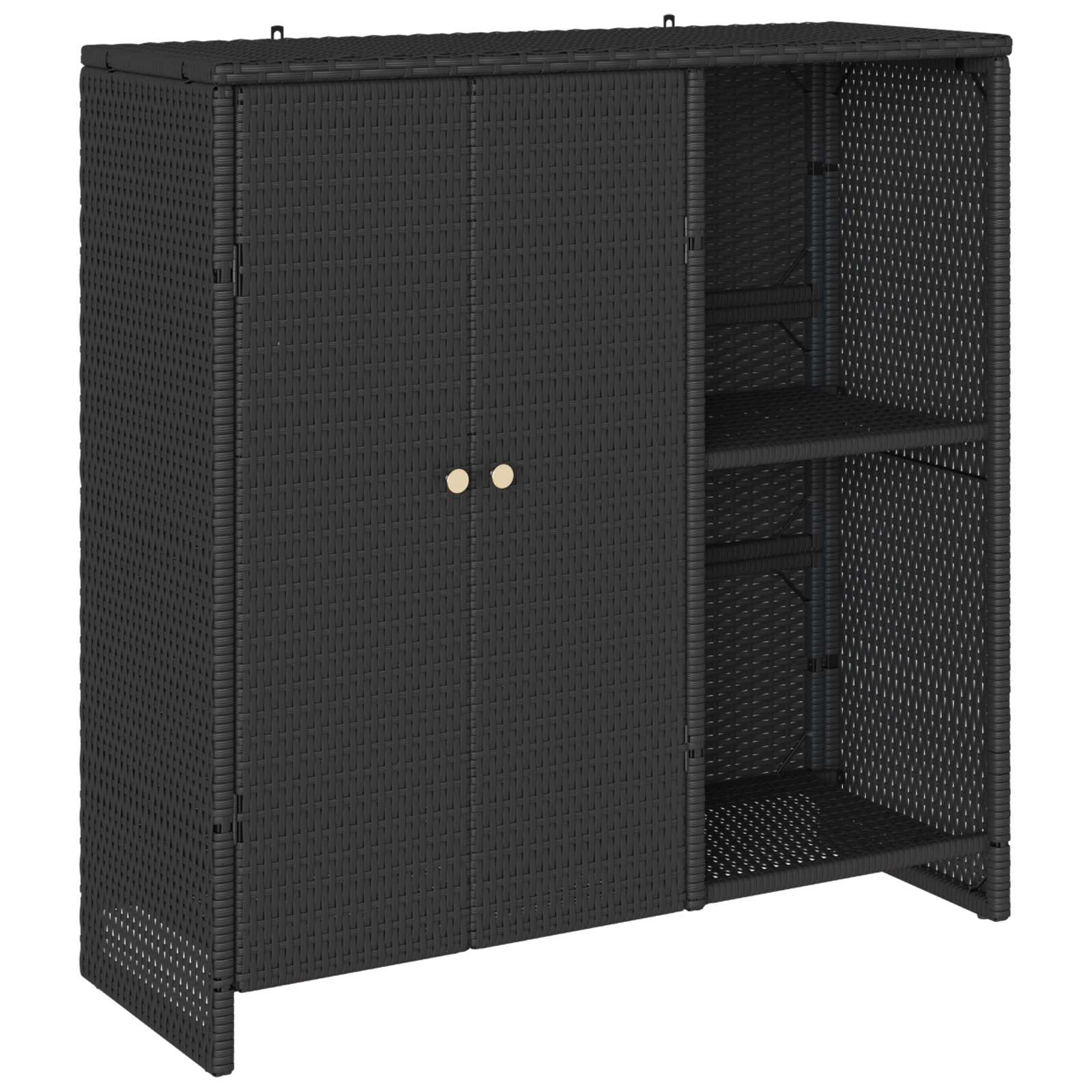 vidaXL Aufbewahrungsschrank mit Regal Schwarz 100 x 36 x 102 cm Rattan