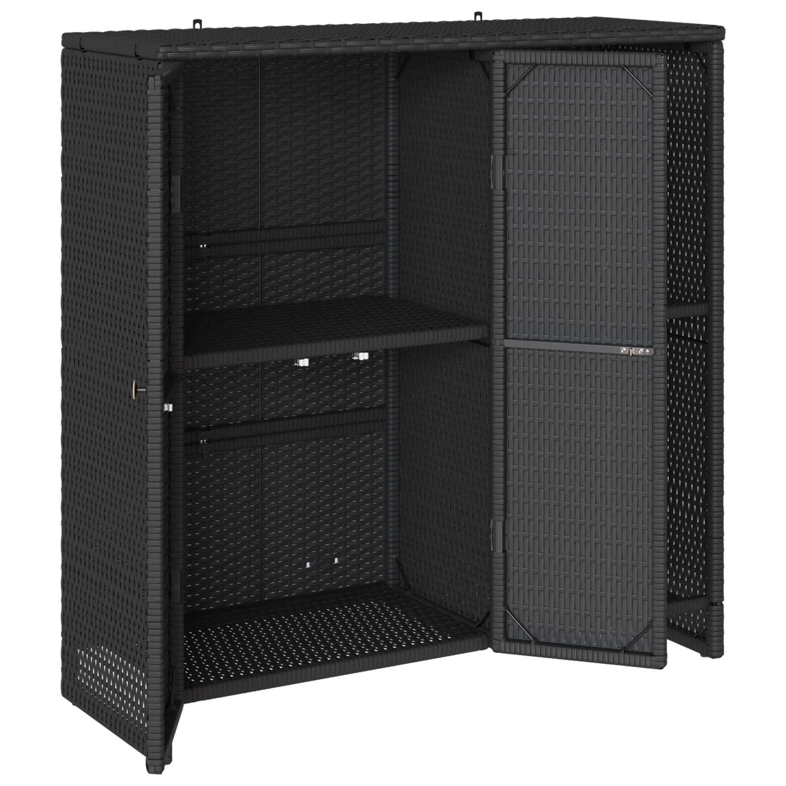 vidaXL Aufbewahrungsschrank mit Regal Schwarz 100 x 36 x 102 cm Rattan