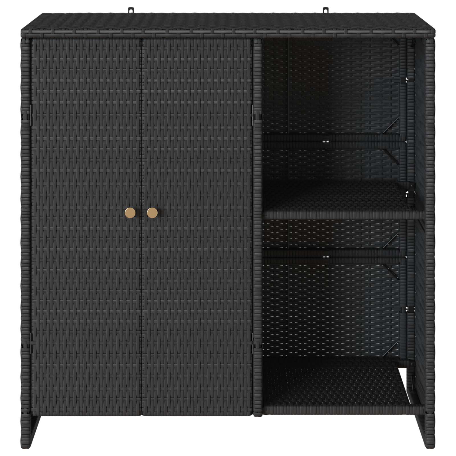 vidaXL Aufbewahrungsschrank mit Regal Schwarz 100 x 36 x 102 cm Rattan