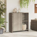 vidaXL Aufbewahrungsschrank mit Tür Hellgrau 100 x 36 x 102 cm Rattan