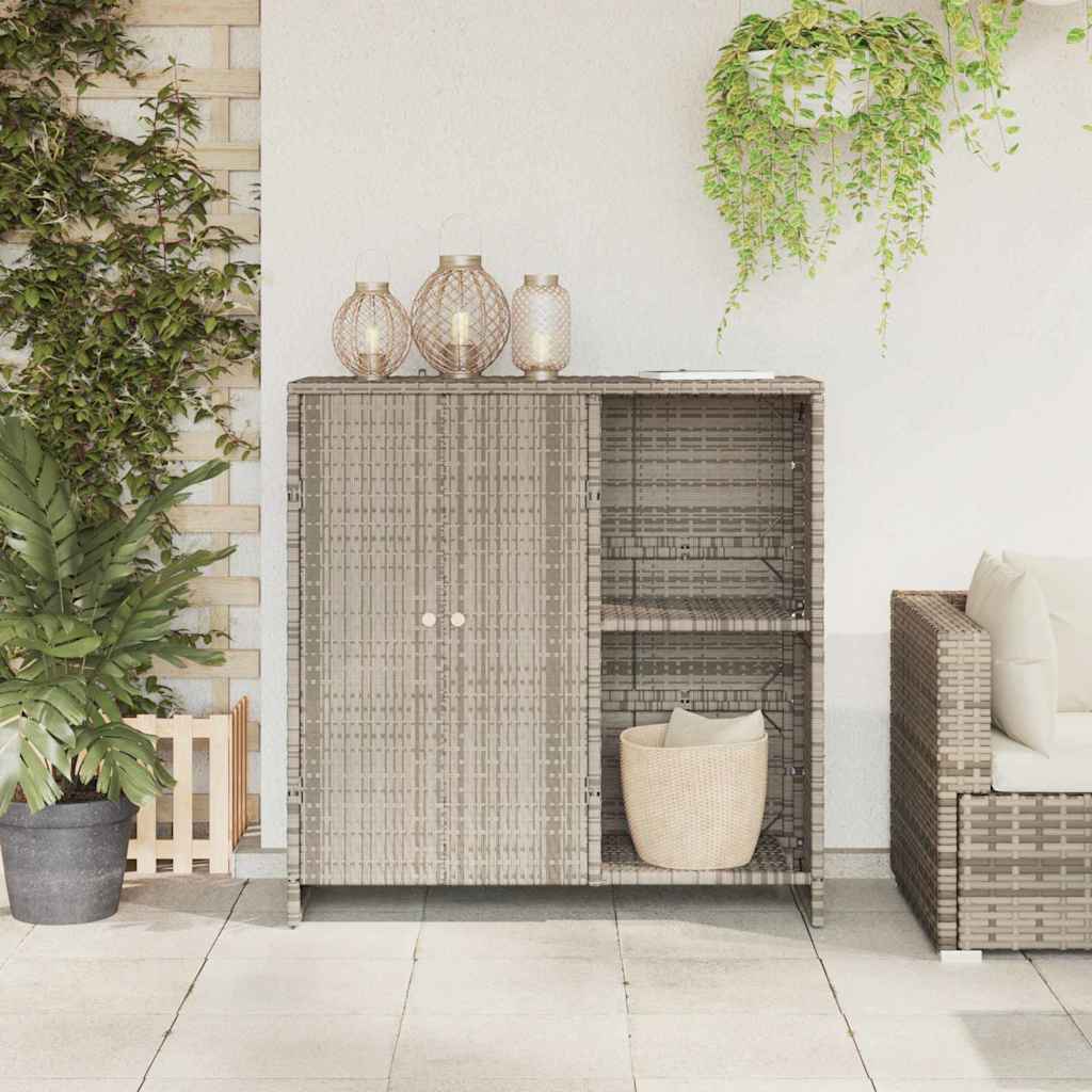 vidaXL Aufbewahrungsschrank mit Tür Hellgrau 100 x 36 x 102 cm Rattan