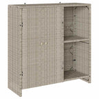 vidaXL Aufbewahrungsschrank mit Tür Hellgrau 100 x 36 x 102 cm Rattan