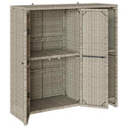 vidaXL Aufbewahrungsschrank mit Tür Hellgrau 100 x 36 x 102 cm Rattan