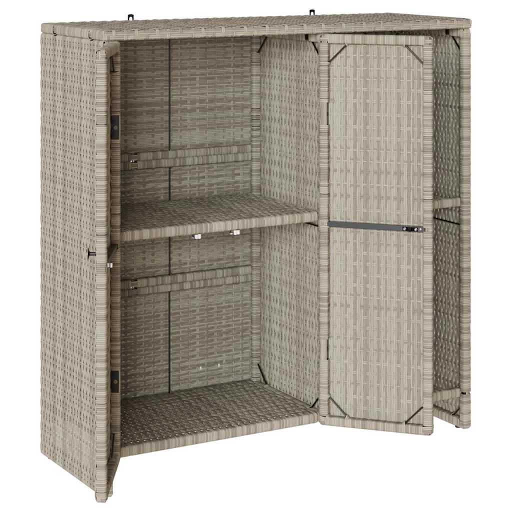 vidaXL Aufbewahrungsschrank mit Tür Hellgrau 100 x 36 x 102 cm Rattan