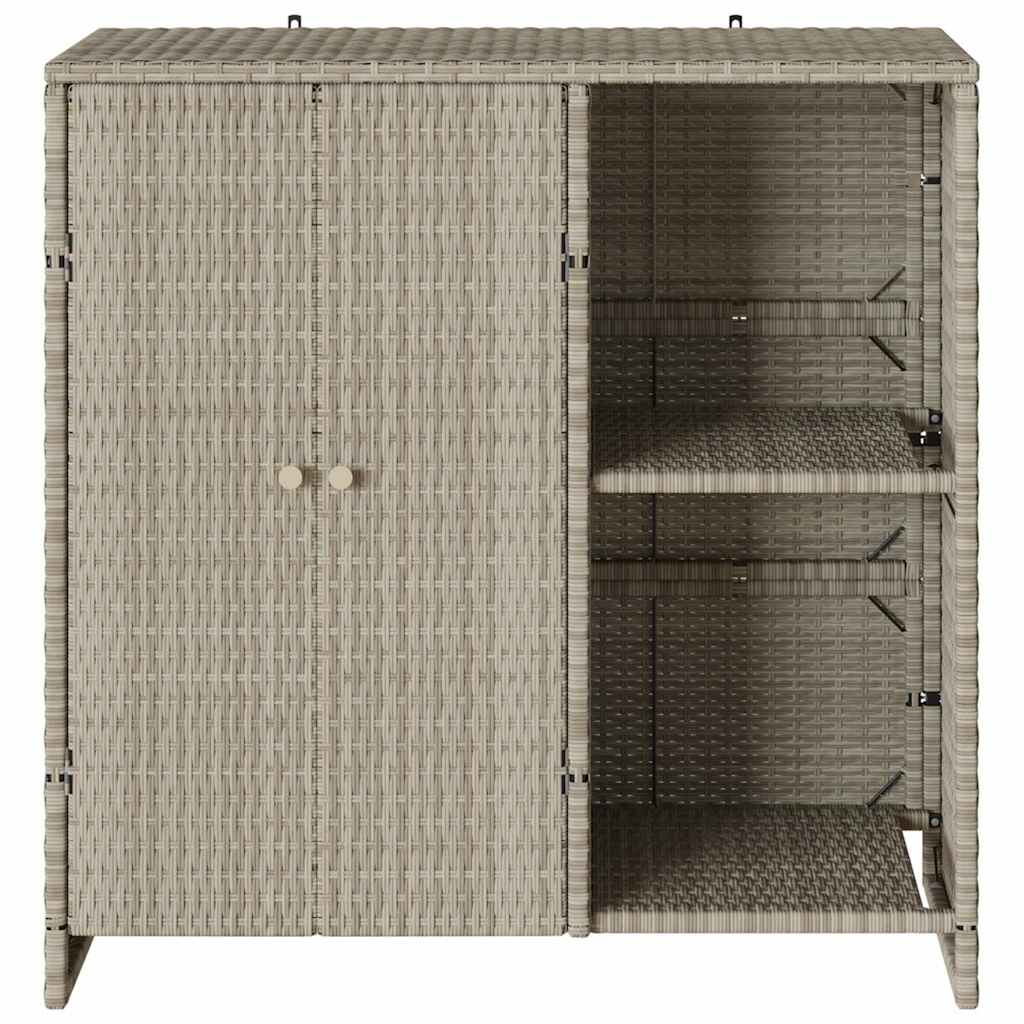 vidaXL Aufbewahrungsschrank mit Tür Hellgrau 100 x 36 x 102 cm Rattan
