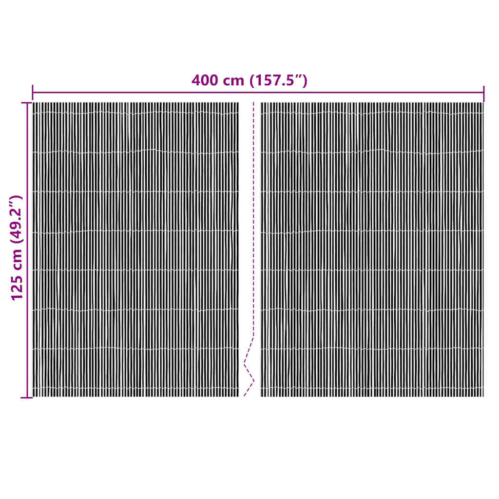 vidaXL Bambuszaun Natur 400 x 125 cm Bambus