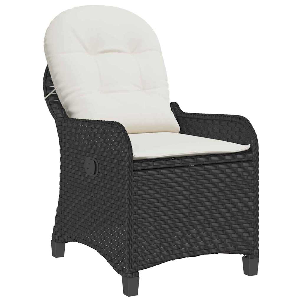 vidaXL Liegestuhl mit Kissen Schwarz 56 x 66 x 95 cm Poly-Rattan