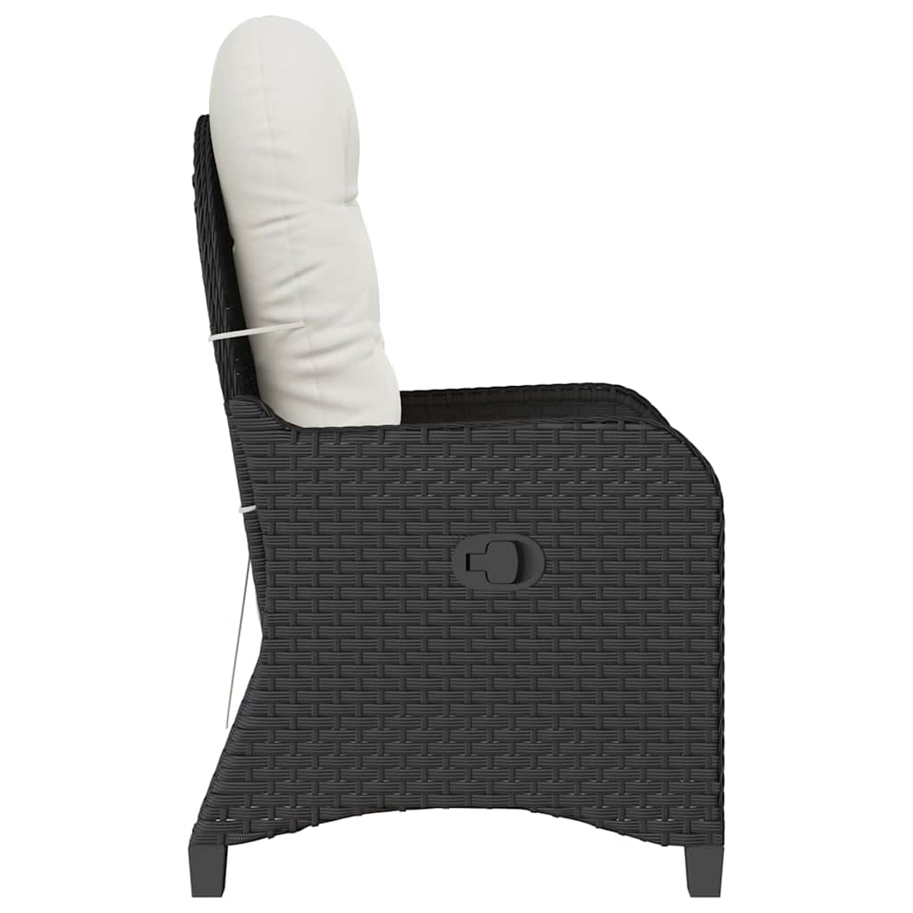 vidaXL Liegestuhl mit Kissen Schwarz 56 x 66 x 95 cm Poly-Rattan