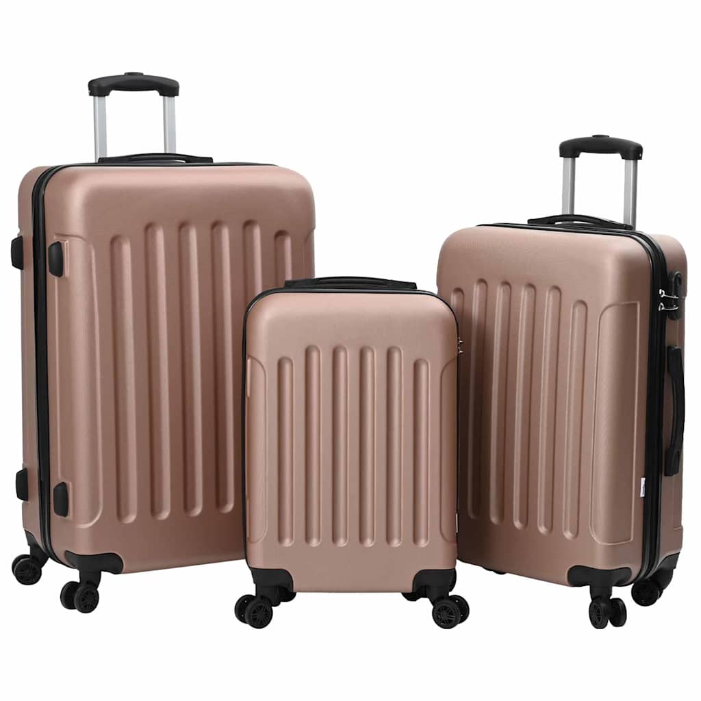 vidaXL Koffer 3 pcs Roségold 50 x 31 x 78 cm ABS Kunststoff