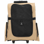 vidaXL Trolley für Haustiere 3-in-1 Sandfarbe 48x32x(57-106) cm cm Oxford-Gewebe