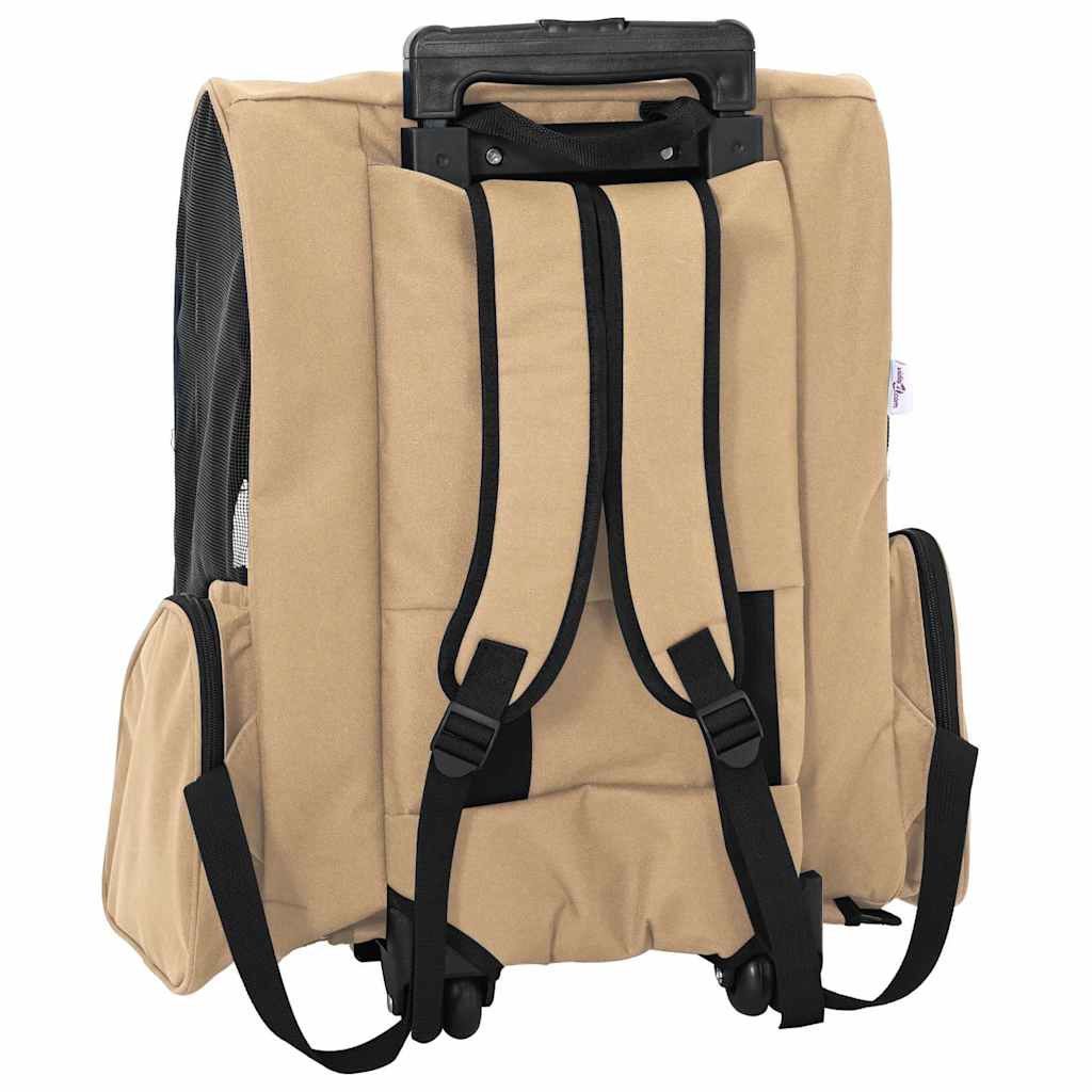 vidaXL Trolley für Haustiere 3-in-1 Sandfarbe 48x32x(57-106) cm cm Oxford-Gewebe