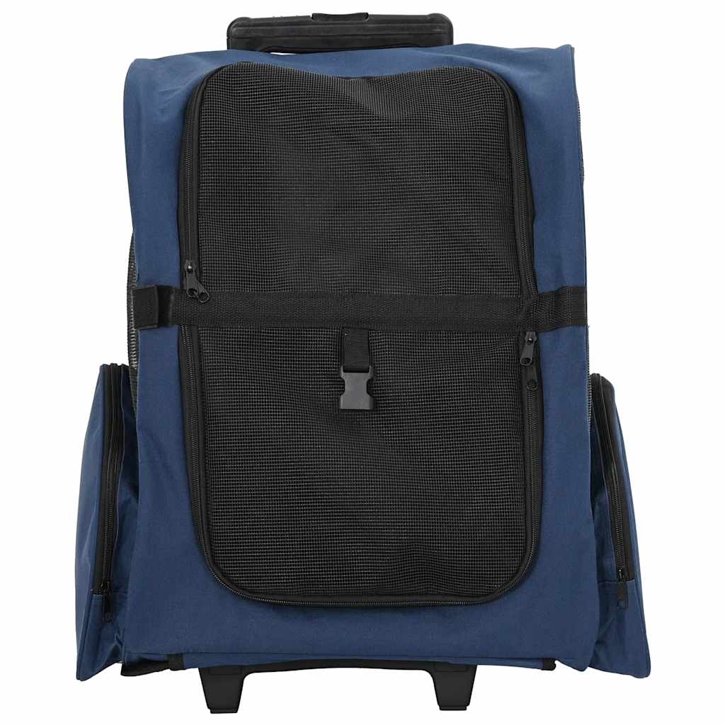 vidaXL Trolley für Haustiere 3-in-1 Blau 48x32x(57-106) cm cm Oxford-Gewebe