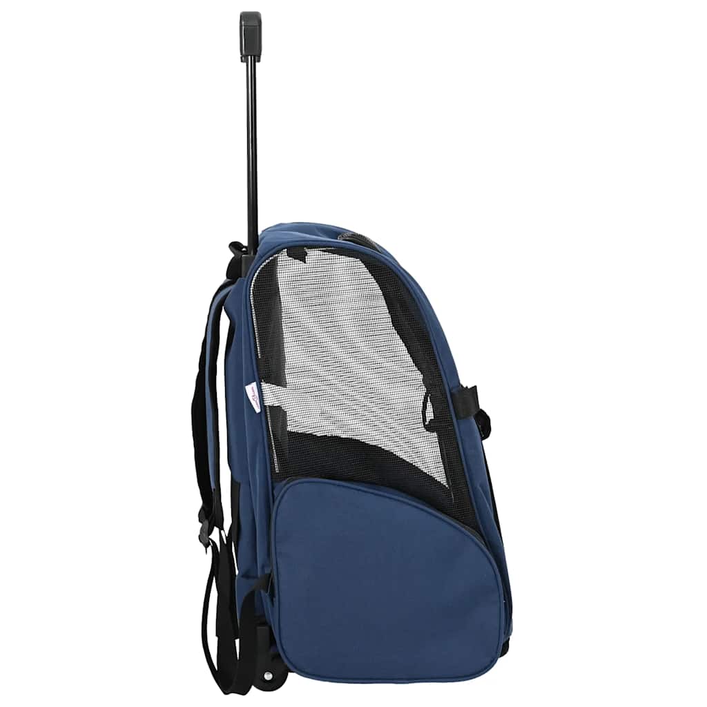 vidaXL Trolley für Haustiere 3-in-1 Blau 48x32x(57-106) cm cm Oxford-Gewebe