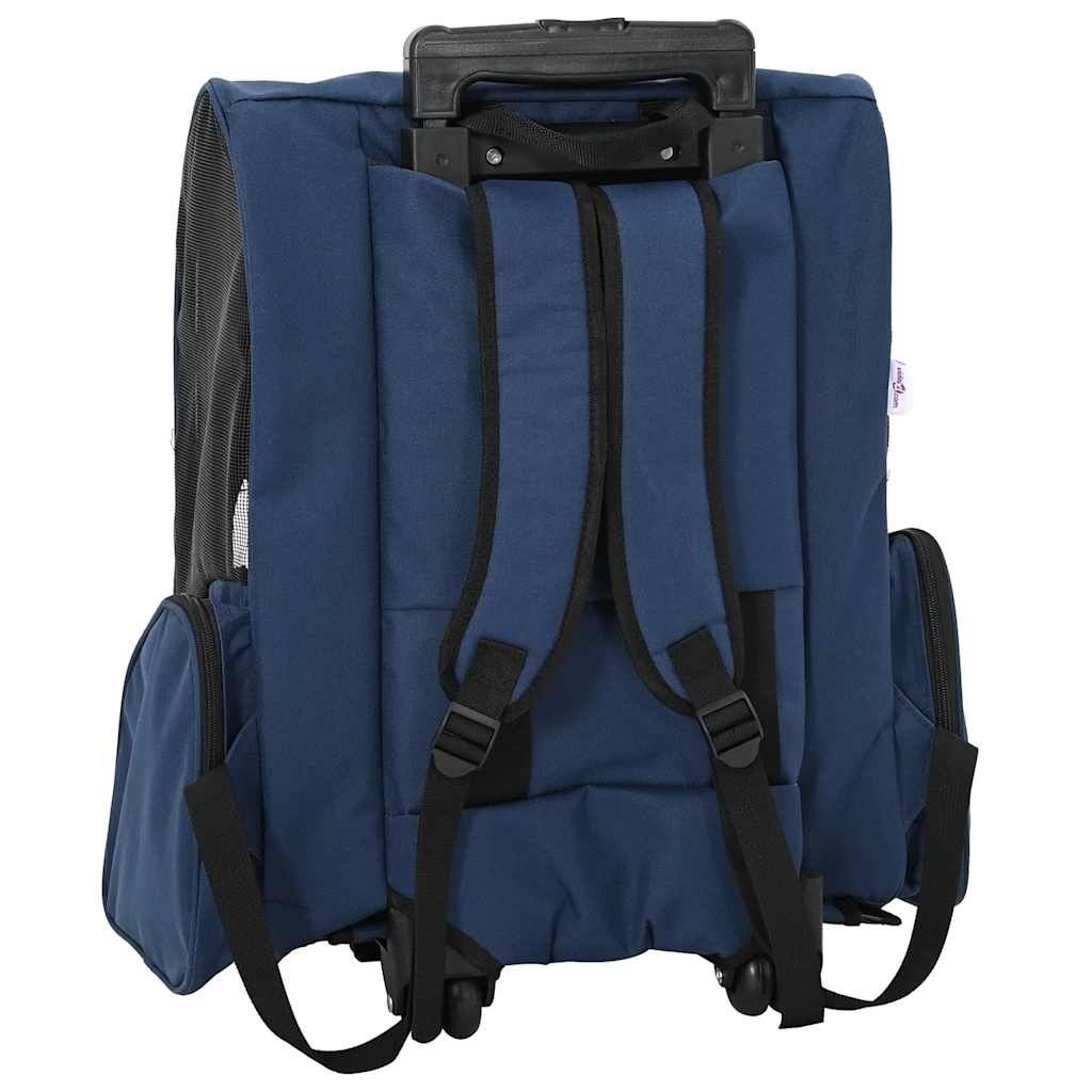vidaXL Trolley für Haustiere 3-in-1 Blau 48x32x(57-106) cm cm Oxford-Gewebe