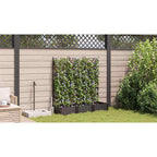 vidaXL Garten-Pflanzgefäß 3 pcs Braun 120 x 40 x 125,5 cm Kunststoff