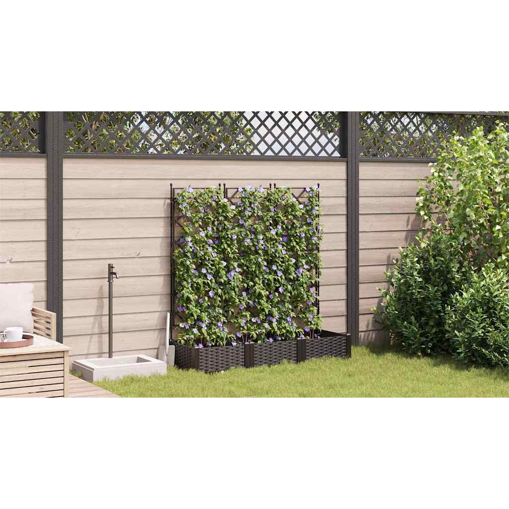 vidaXL Garten-Pflanzgefäß 3 pcs Braun 120 x 40 x 125,5 cm Kunststoff
