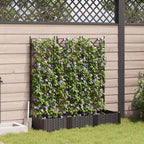 vidaXL Garten-Pflanzgefäß 3 pcs Braun 120 x 40 x 125,5 cm Kunststoff