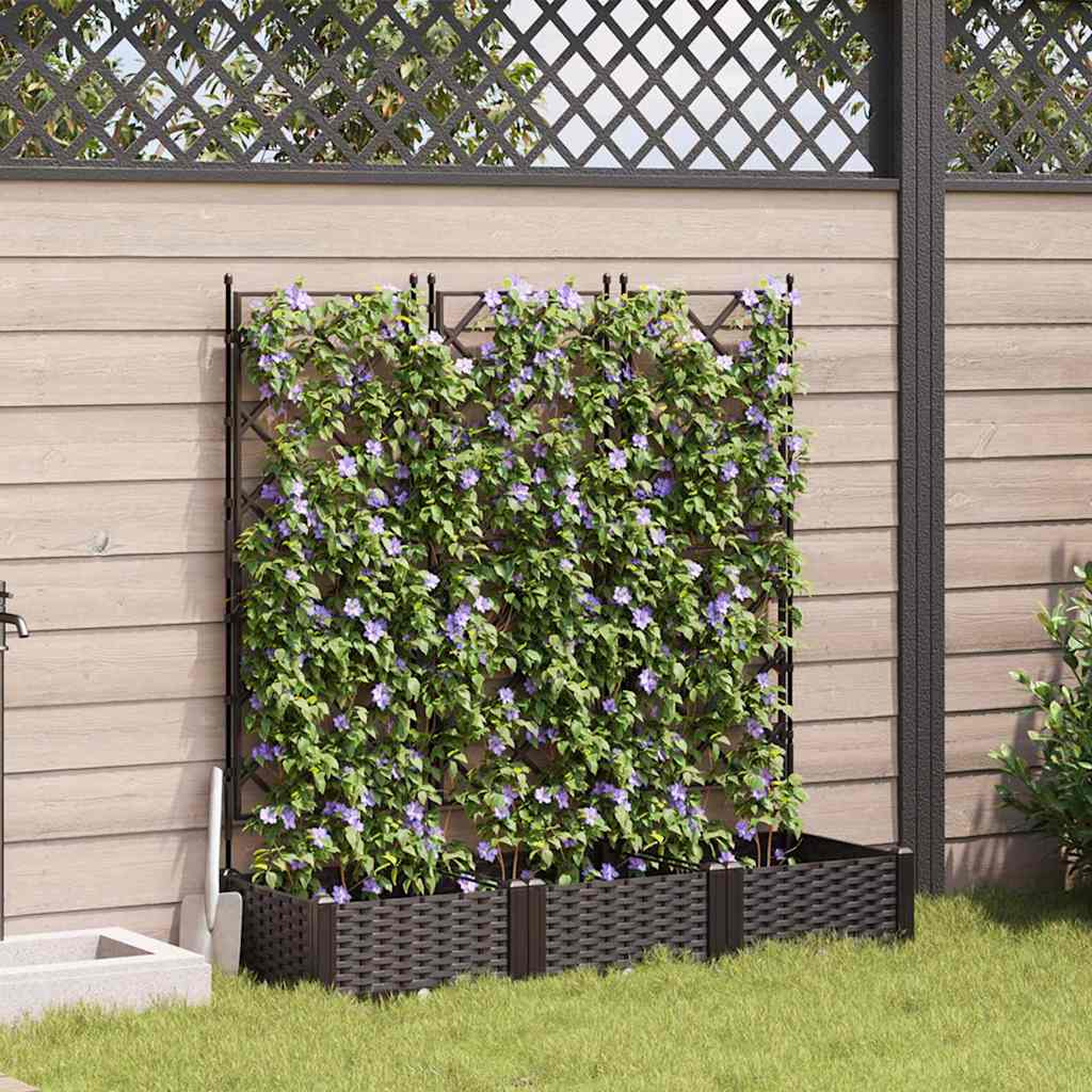 vidaXL Garten-Pflanzgefäß 3 pcs Braun 120 x 40 x 125,5 cm Kunststoff