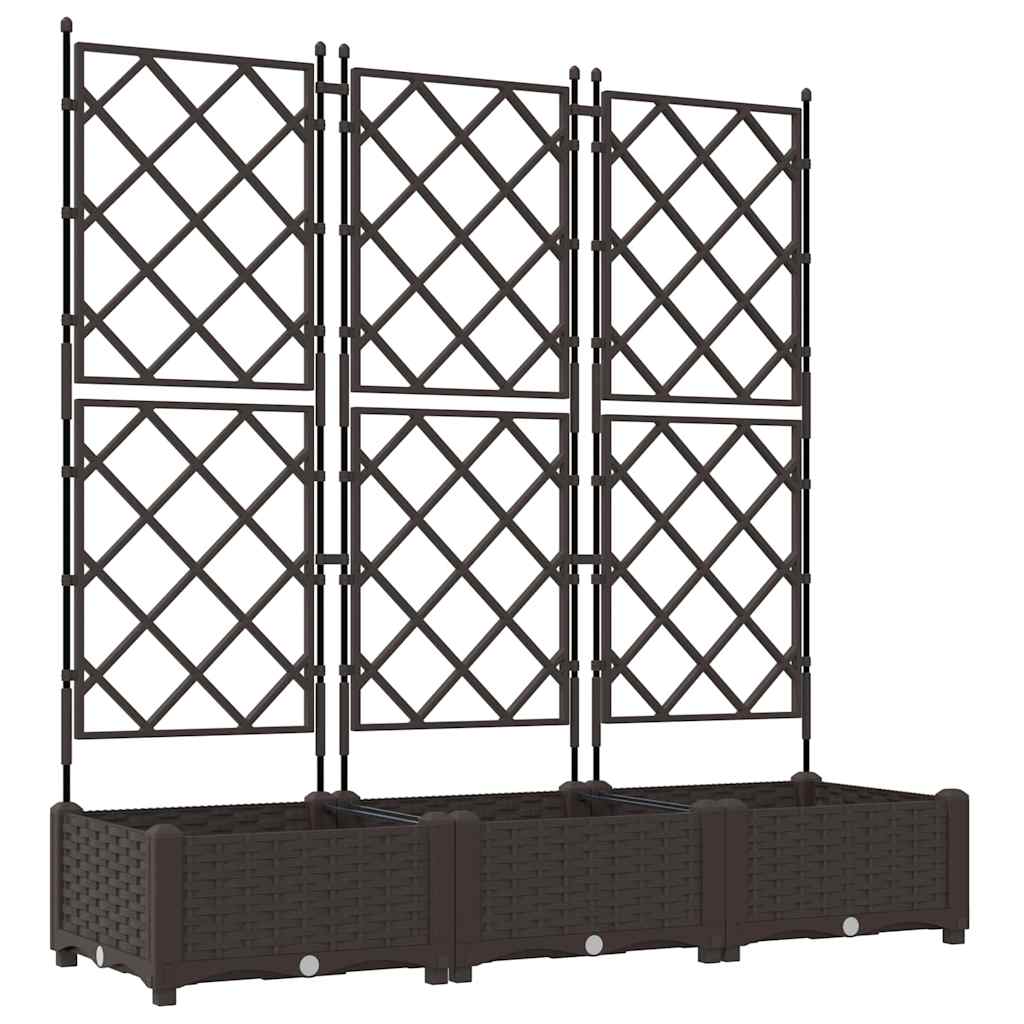 vidaXL Garten-Pflanzgefäß 3 pcs Braun 120 x 40 x 125,5 cm Kunststoff