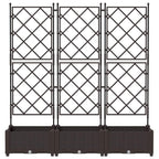 vidaXL Garten-Pflanzgefäß 3 pcs Braun 120 x 40 x 125,5 cm Kunststoff
