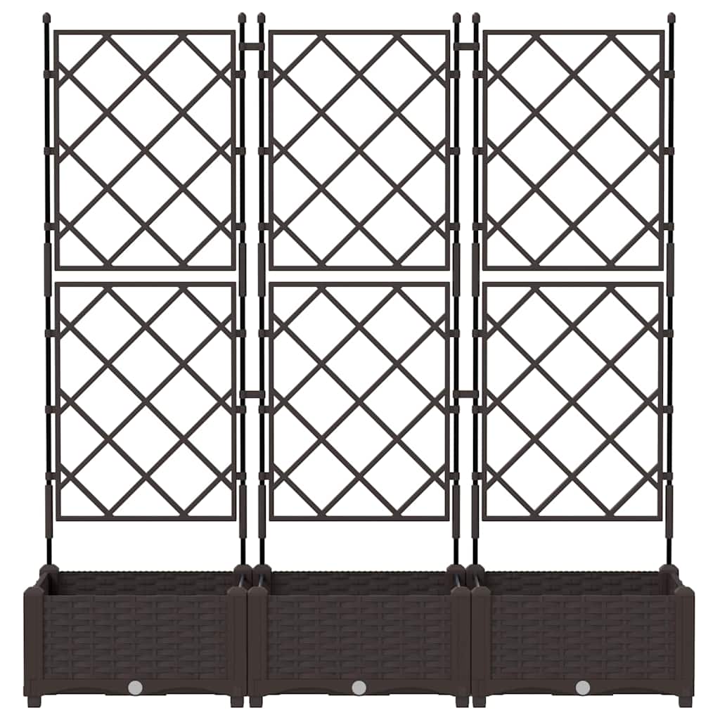 vidaXL Garten-Pflanzgefäß 3 pcs Braun 120 x 40 x 125,5 cm Kunststoff