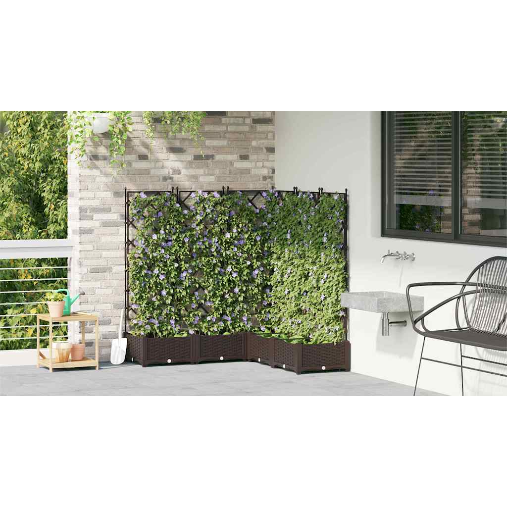 vidaXL Garten-Pflanzgefäß 5 pcs Braun 120 x 120 x 125,5 cm Kunststoff