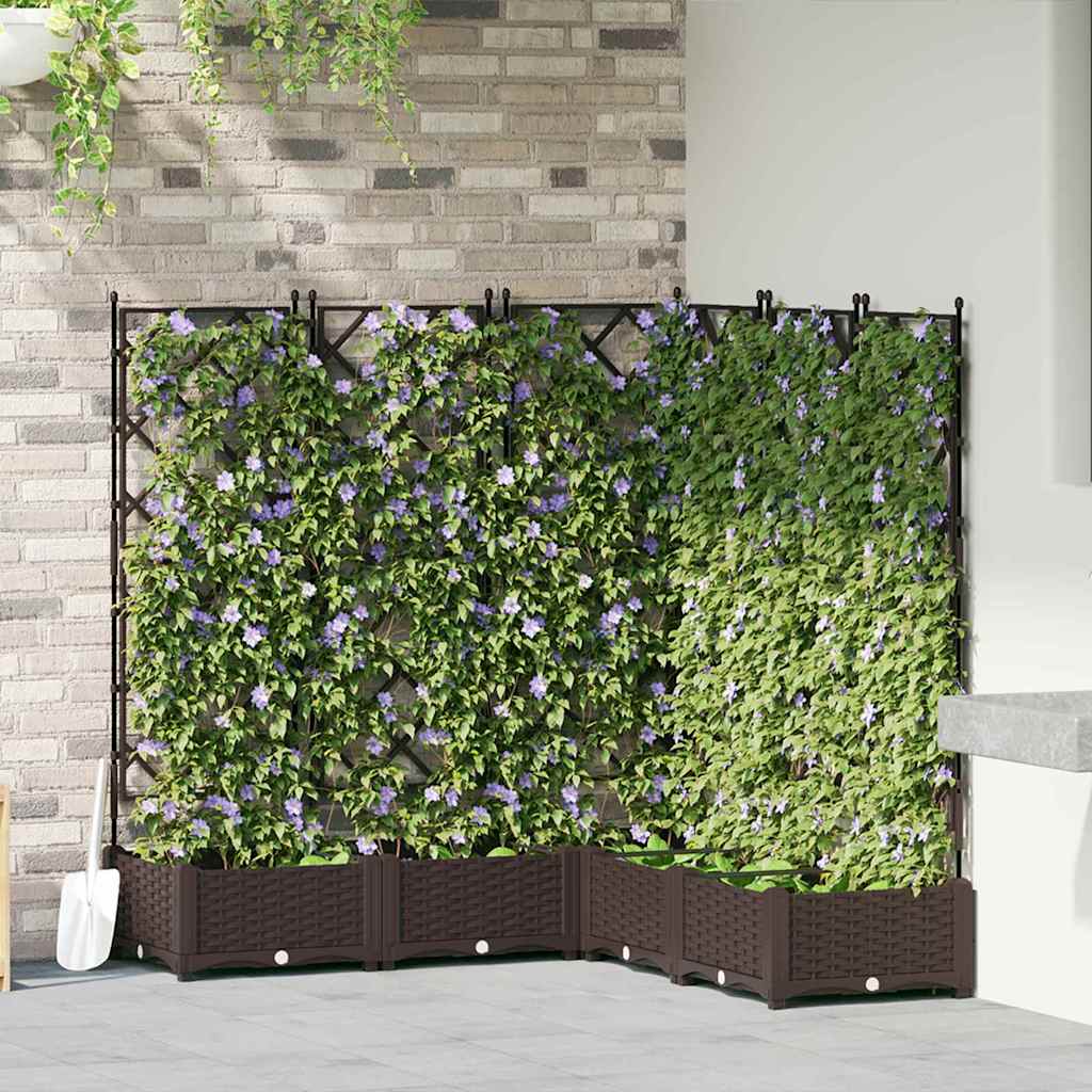 vidaXL Garten-Pflanzgefäß 5 pcs Braun 120 x 120 x 125,5 cm Kunststoff