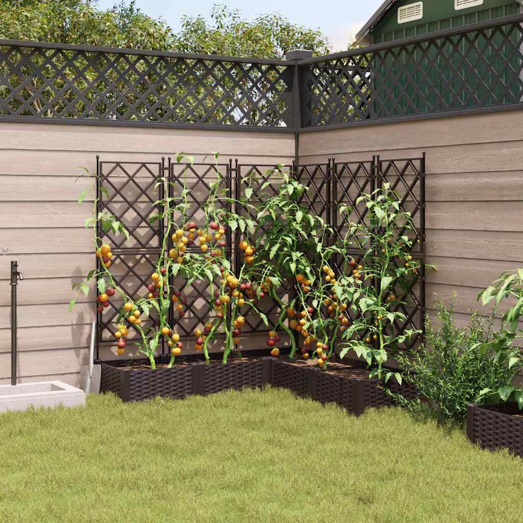 vidaXL Garten-Pflanzgefäß 5 pcs Braun 120 x 120 x 125,5 cm Kunststoff