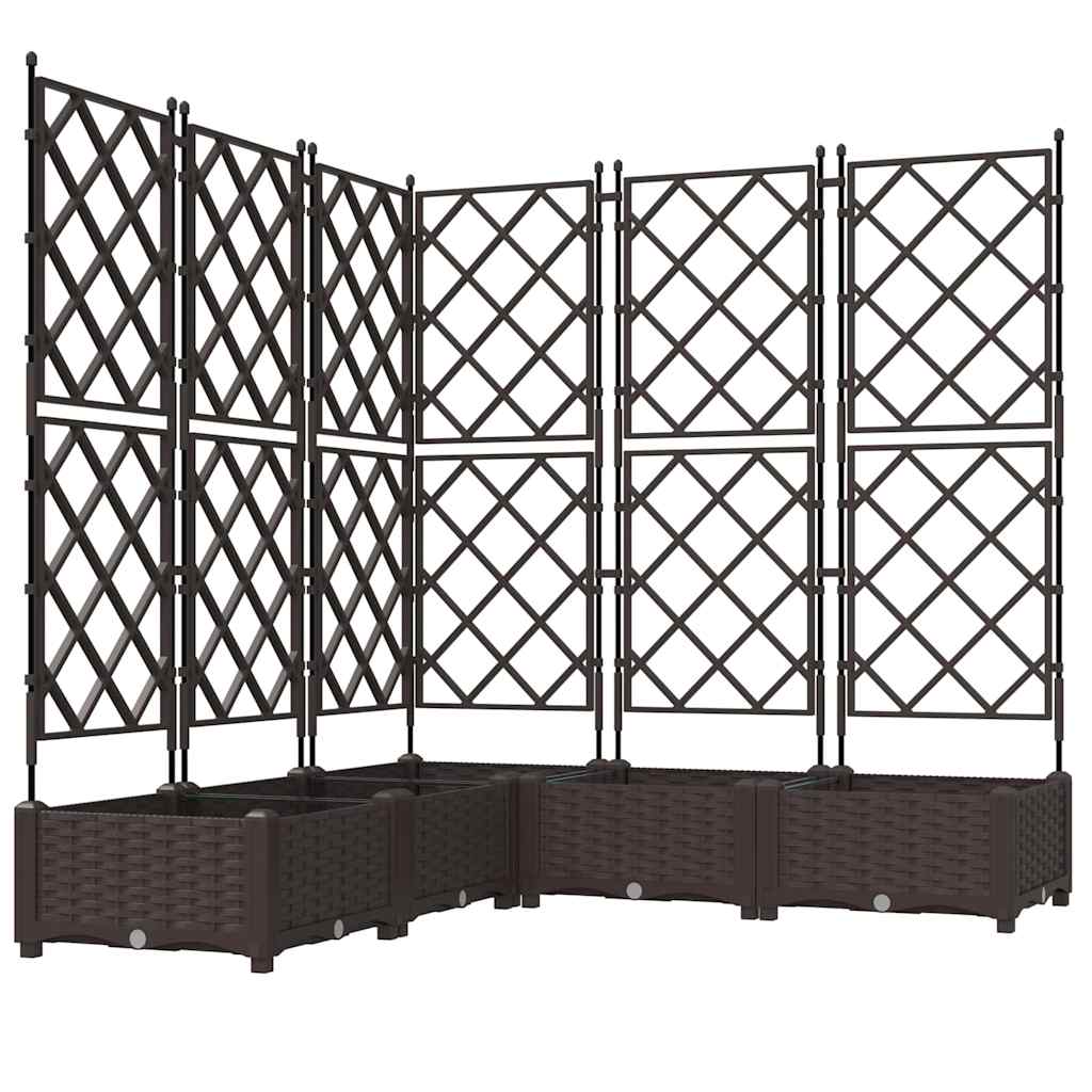 vidaXL Garten-Pflanzgefäß 5 pcs Braun 120 x 120 x 125,5 cm Kunststoff