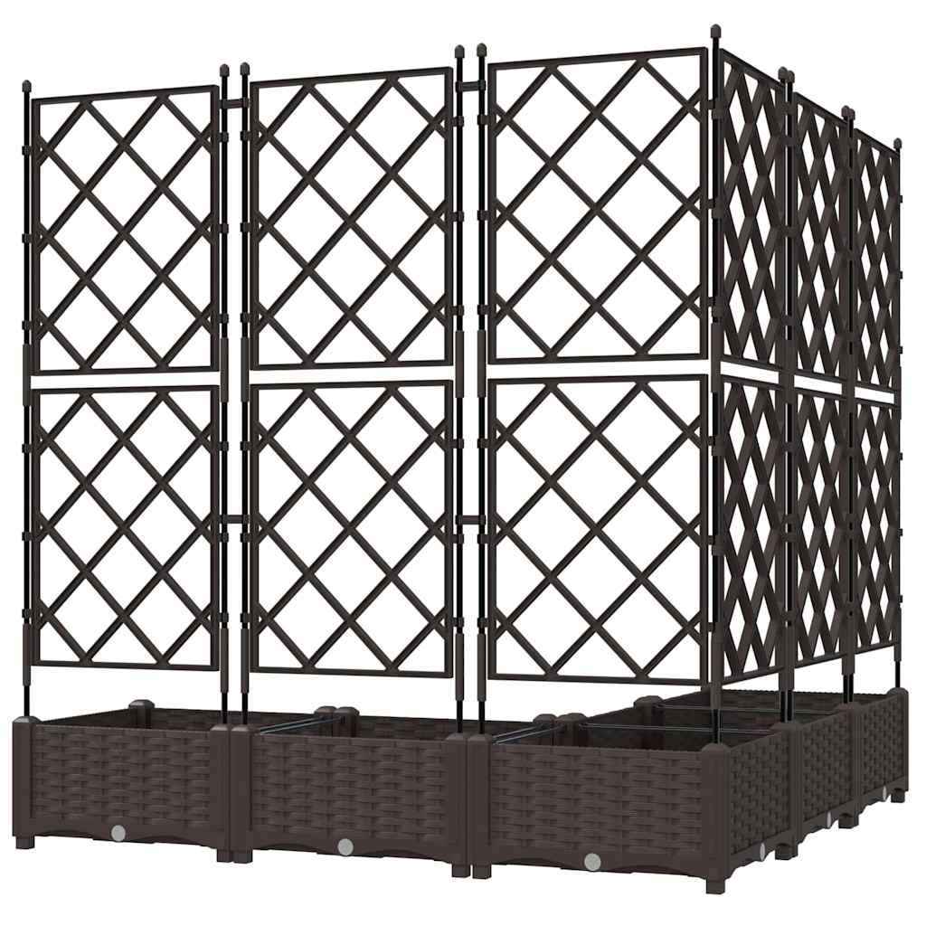 vidaXL Garten-Pflanzgefäß 5 pcs Braun 120 x 120 x 125,5 cm Kunststoff
