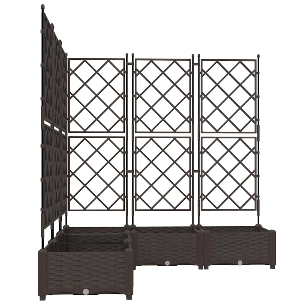 vidaXL Garten-Pflanzgefäß 5 pcs Braun 120 x 120 x 125,5 cm Kunststoff