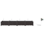 vidaXL Garten-Pflanzgefäß 4 pcs Braun 160 x 40 x 22 cm Kunststoff
