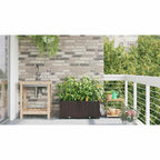 vidaXL Garten-Pflanzgefäß 2 pcs Braun 80 x 40 x 37,5 cm Kunststoff