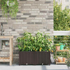 vidaXL Garten-Pflanzgefäß 2 pcs Braun 80 x 40 x 37,5 cm Kunststoff
