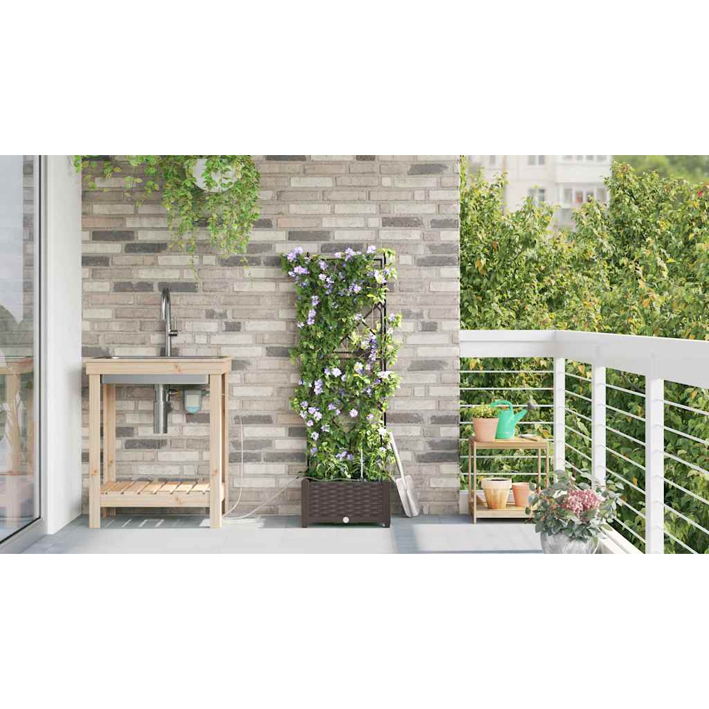 vidaXL Garten-Pflanzgefäß Braun 40 x 40 x 126 cm Kunststoff
