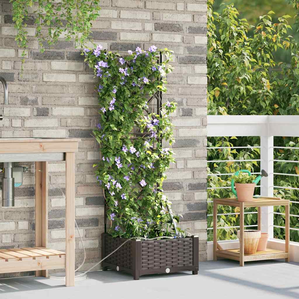 vidaXL Garten-Pflanzgefäß Braun 40 x 40 x 126 cm Kunststoff