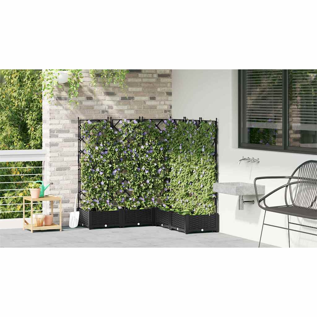 vidaXL Garten-Pflanzgefäß 5 pcs Schwarz 120 x 120 x 125,5 cm