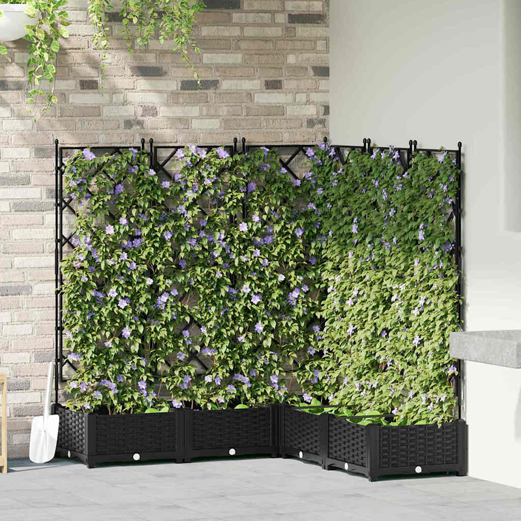 vidaXL Garten-Pflanzgefäß 5 pcs Schwarz 120 x 120 x 125,5 cm