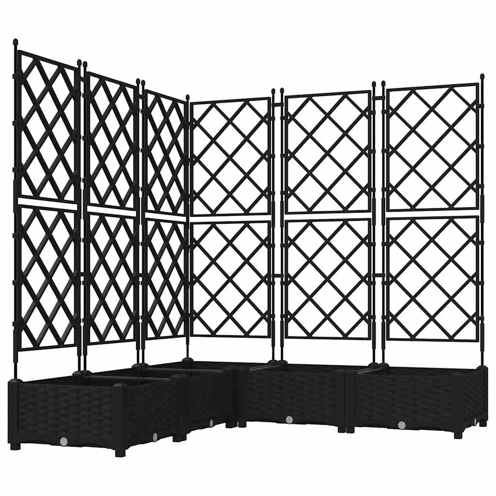 vidaXL Garten-Pflanzgefäß 5 pcs Schwarz 120 x 120 x 125,5 cm